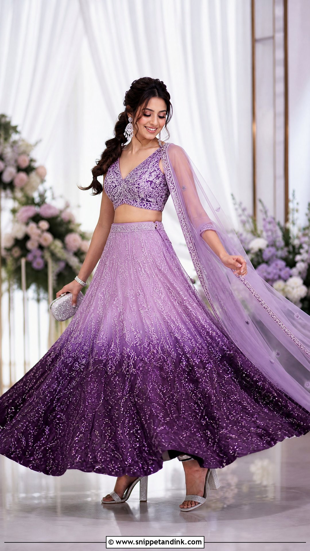 Ombre Purple Lehenga for Sangeet Bride - Snippet and Ink - 20 Outfit for Sangeet Function for Bride Ideas