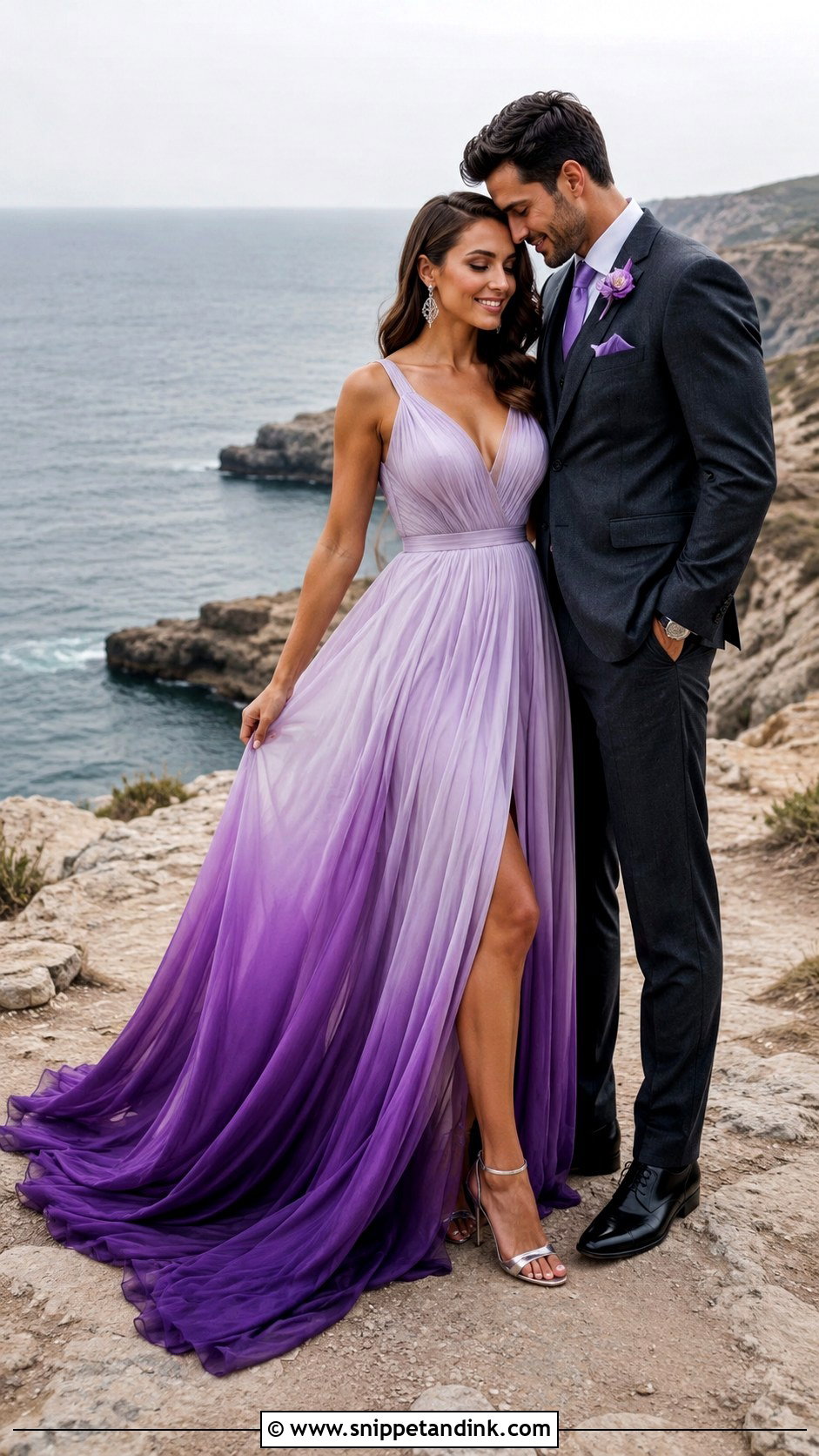 Ombre Purple Tail Gown - Snippet and Ink - 20 Tail Gown for Pre Wedding Ideas