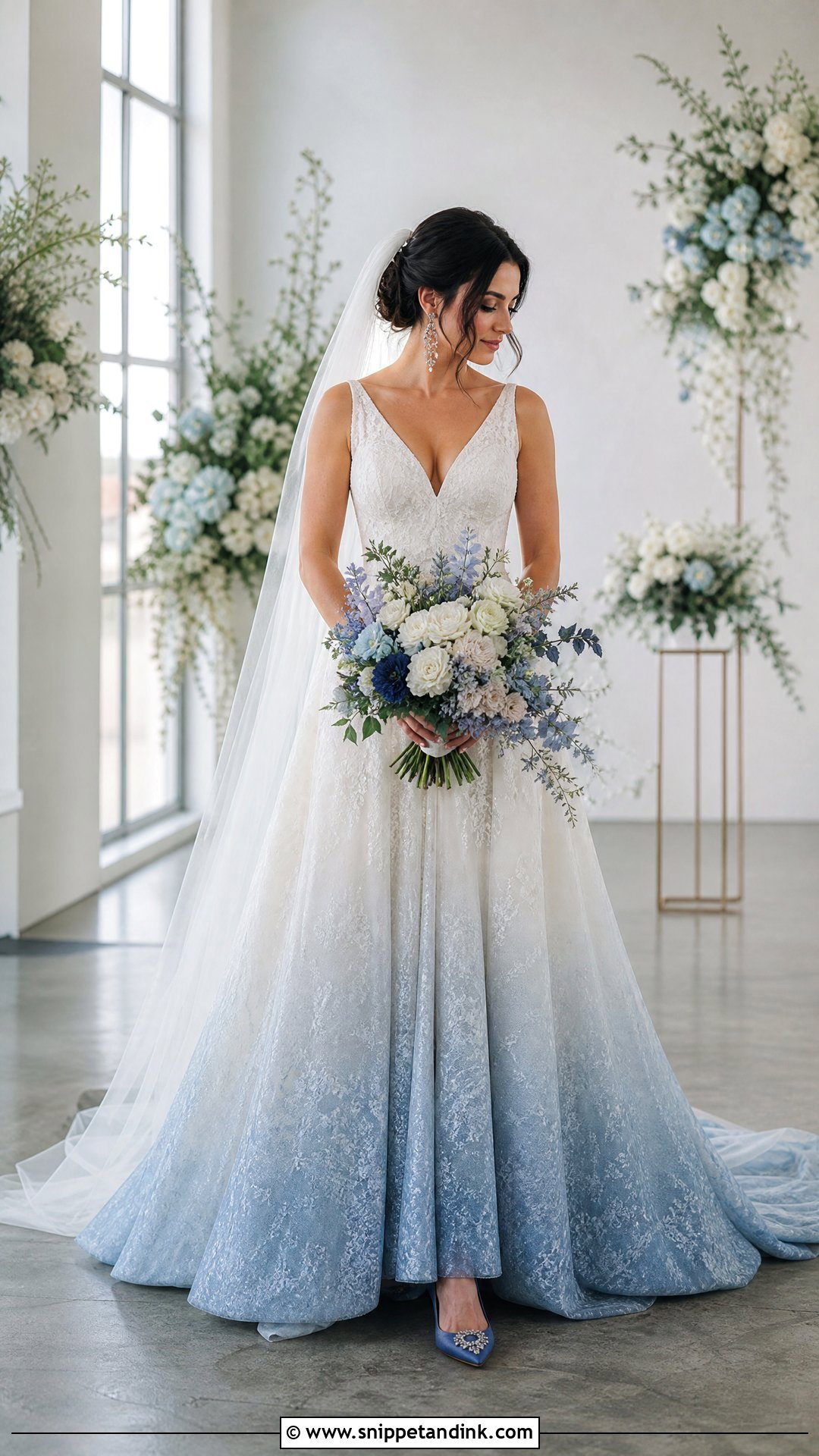 Ombre Wedding Dress With Coordinated Heels - Snippet and Ink - 20 Nontraditional Wedding Dress Color Ideas