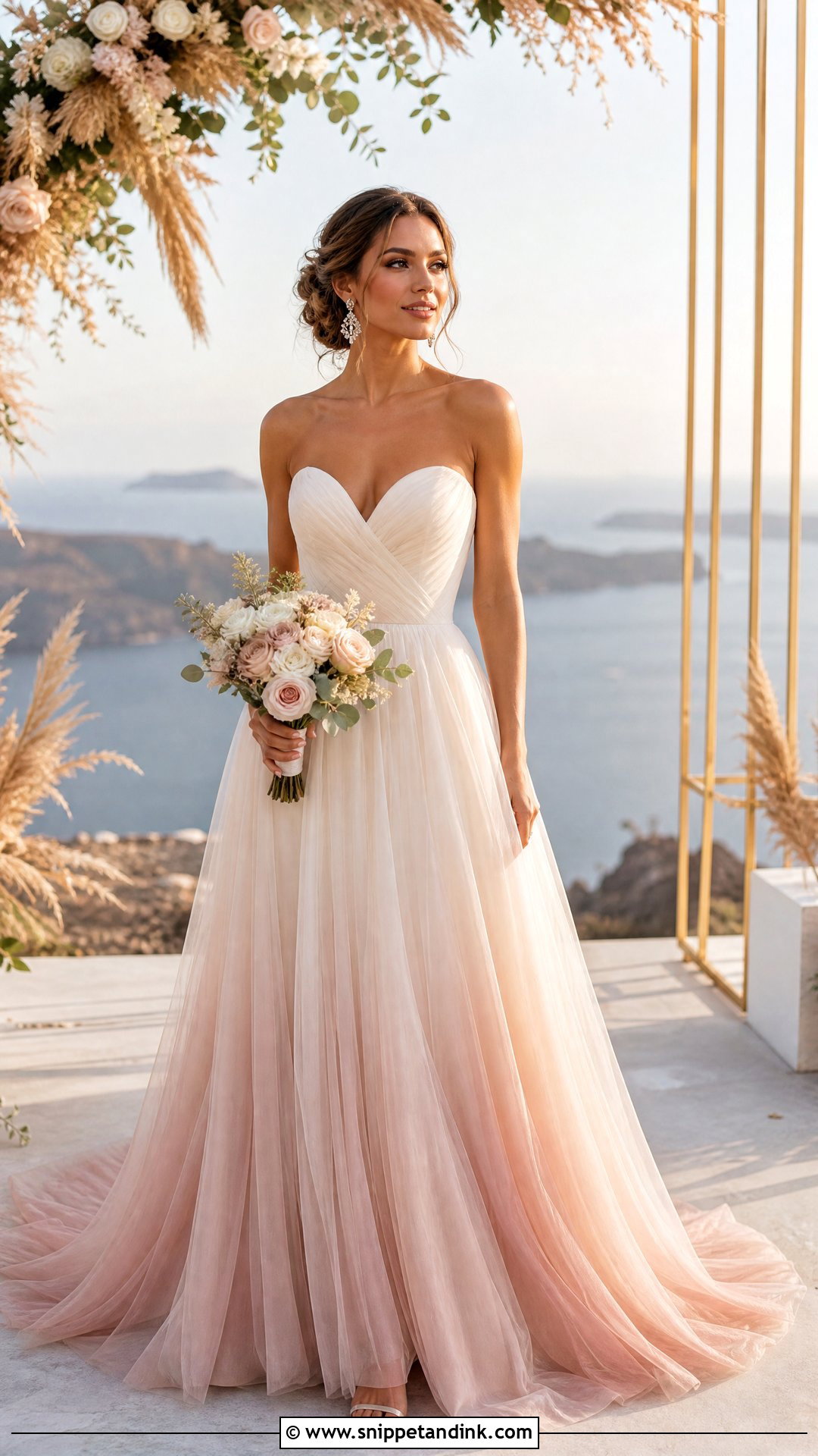 Ombre Wedding Dress With Crystal Earrings - Snippet and Ink - 25 Quirky Wedding Dress Ideas