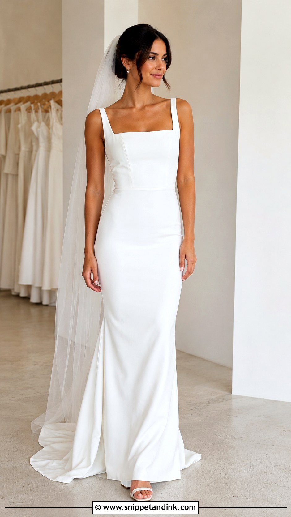 One Point Bustle Sheath Wedding Dress - Snippet and Ink - 25 Bustle Wedding Dress Styles