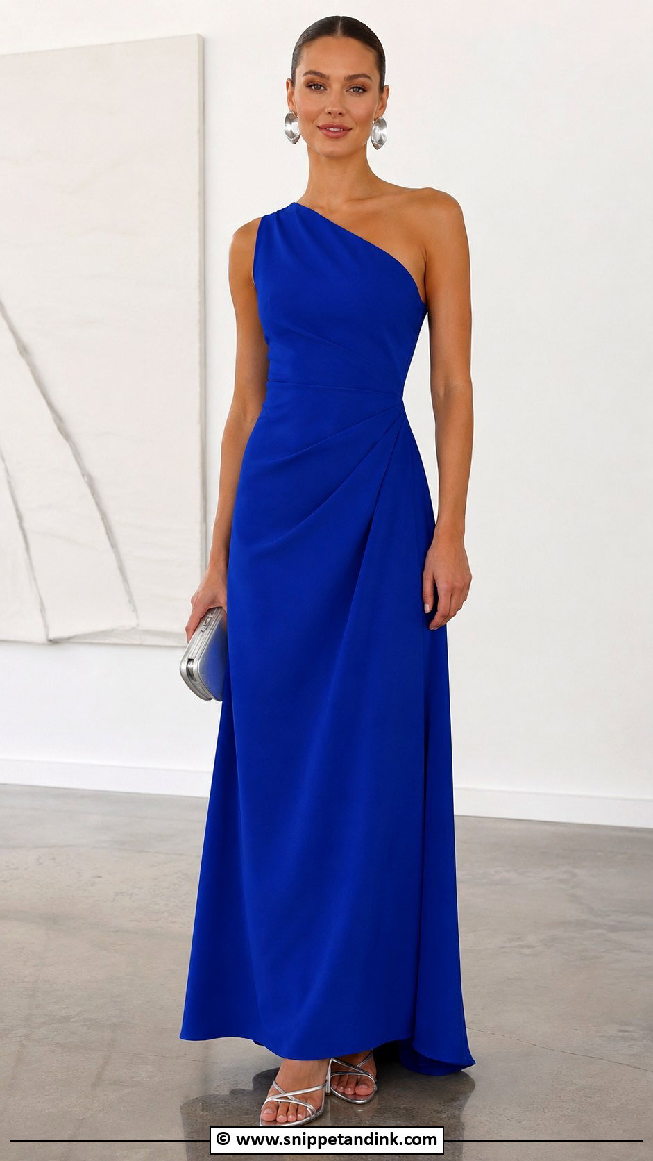 One Shoulder A Line Gown Outfit - Snippet and Ink - 30 A Line Gown Ideas