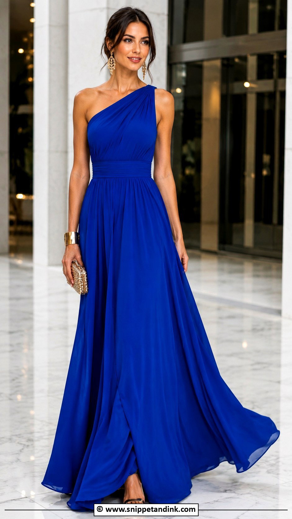 One Shoulder A Line Gown - Snippet and Ink - 25 A Line Gown Styles