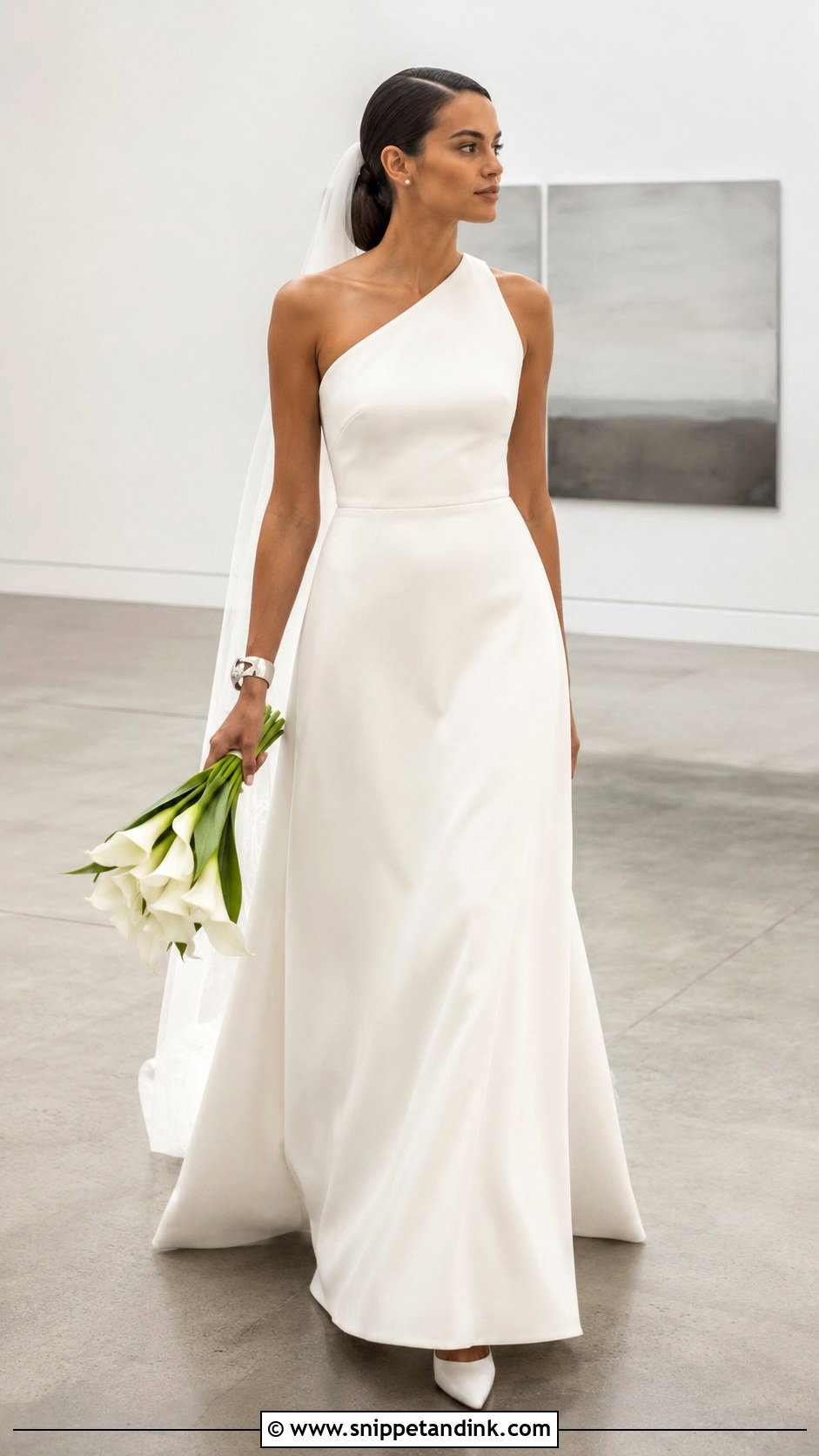 One Shoulder A Line Wedding Dress - Snippet and Ink - 20 Align Wedding Dress Ideas