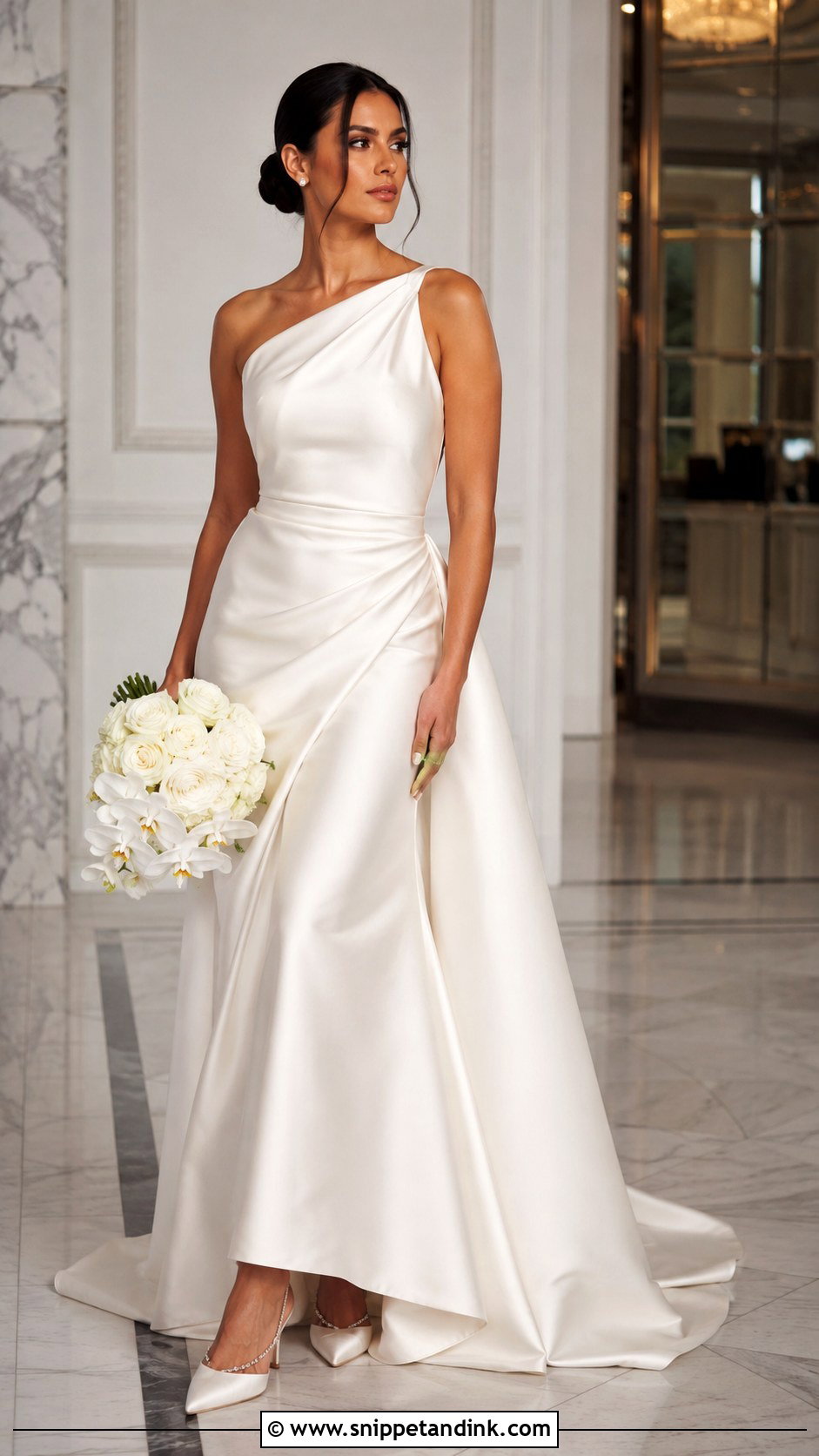 One Shoulder Asymmetrical Wedding Dress - Snippet and Ink - 25 Asymmetrical Wedding Dress Ideas