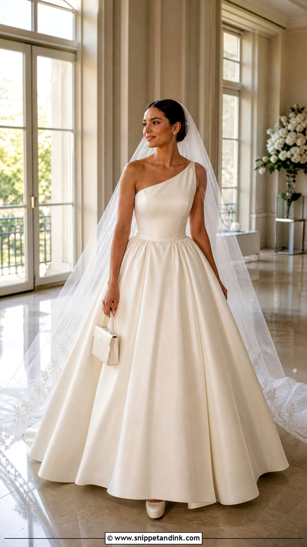One Shoulder Ball Gown Wedding Dress - Snippet and Ink - 20 One Shoulder Wedding Dresses