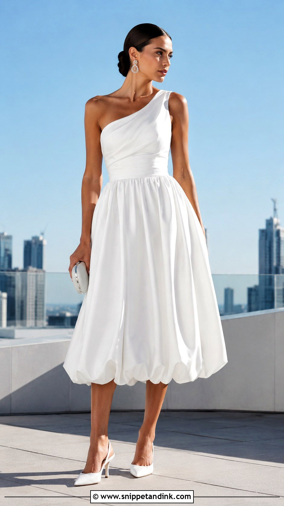 One Shoulder Balloon Wedding Dress - Snippet and Ink - 20 Balloon Wedding Dress Ideas