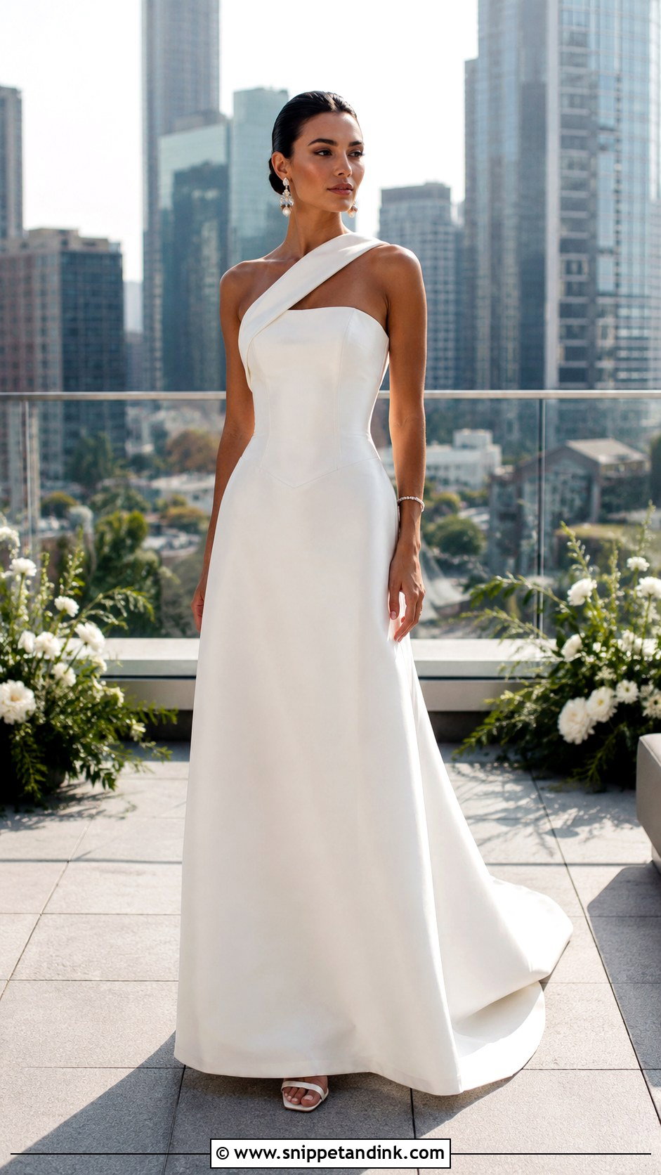 One Shoulder Basque Waist Wedding Dress - Snippet and Ink - 20 Basque Waist Wedding Dress with Straps Ideas