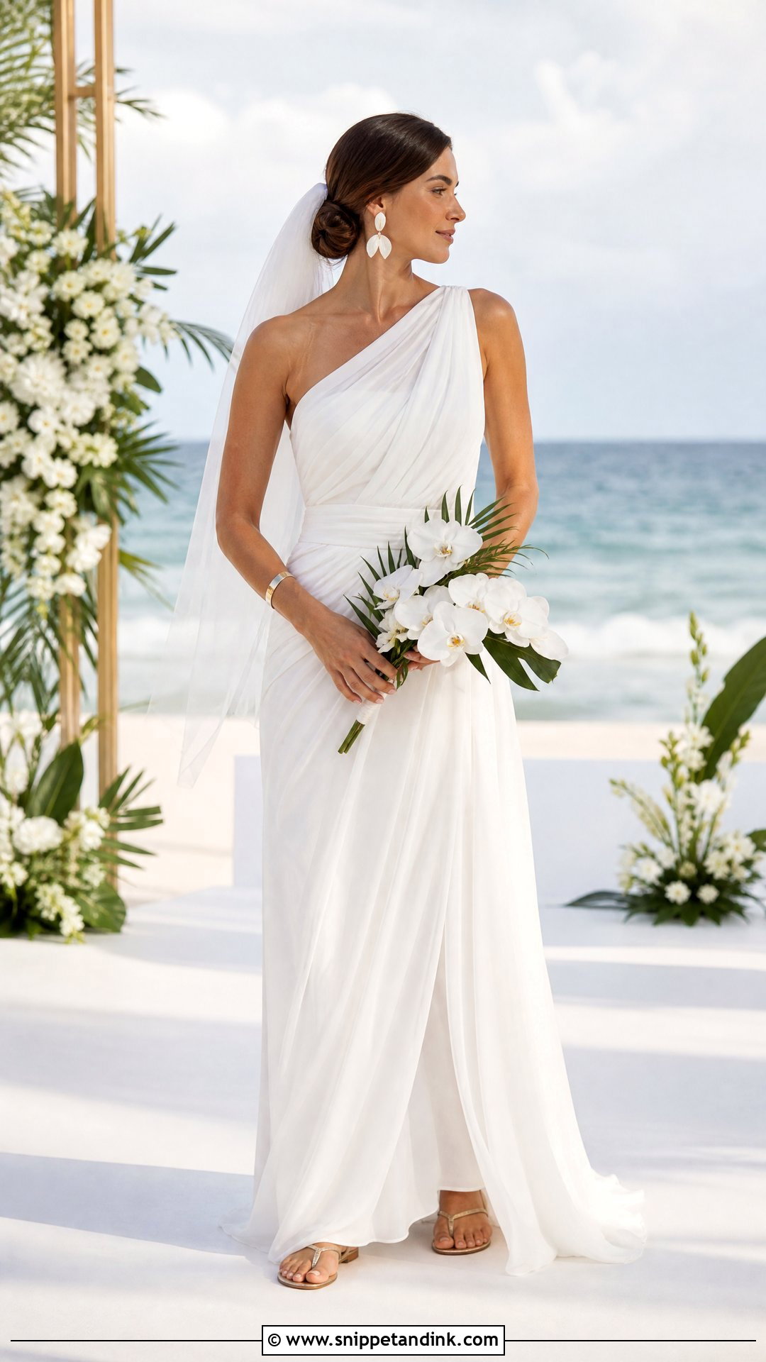One Shoulder Beach Wedding Dress - Snippet and Ink - 20 Summer Wedding Dress Beach Ideas