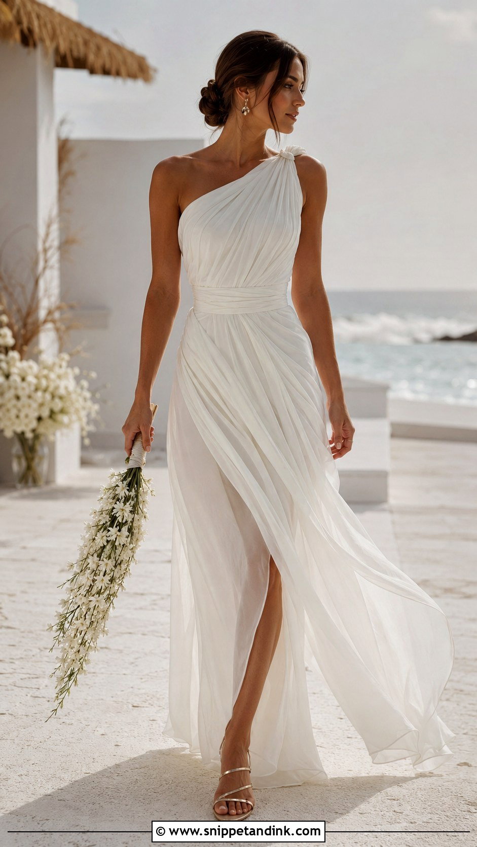 One Shoulder Beach Wedding Dress - Snippet and Ink - 20 Beach Style Wedding Dresses
