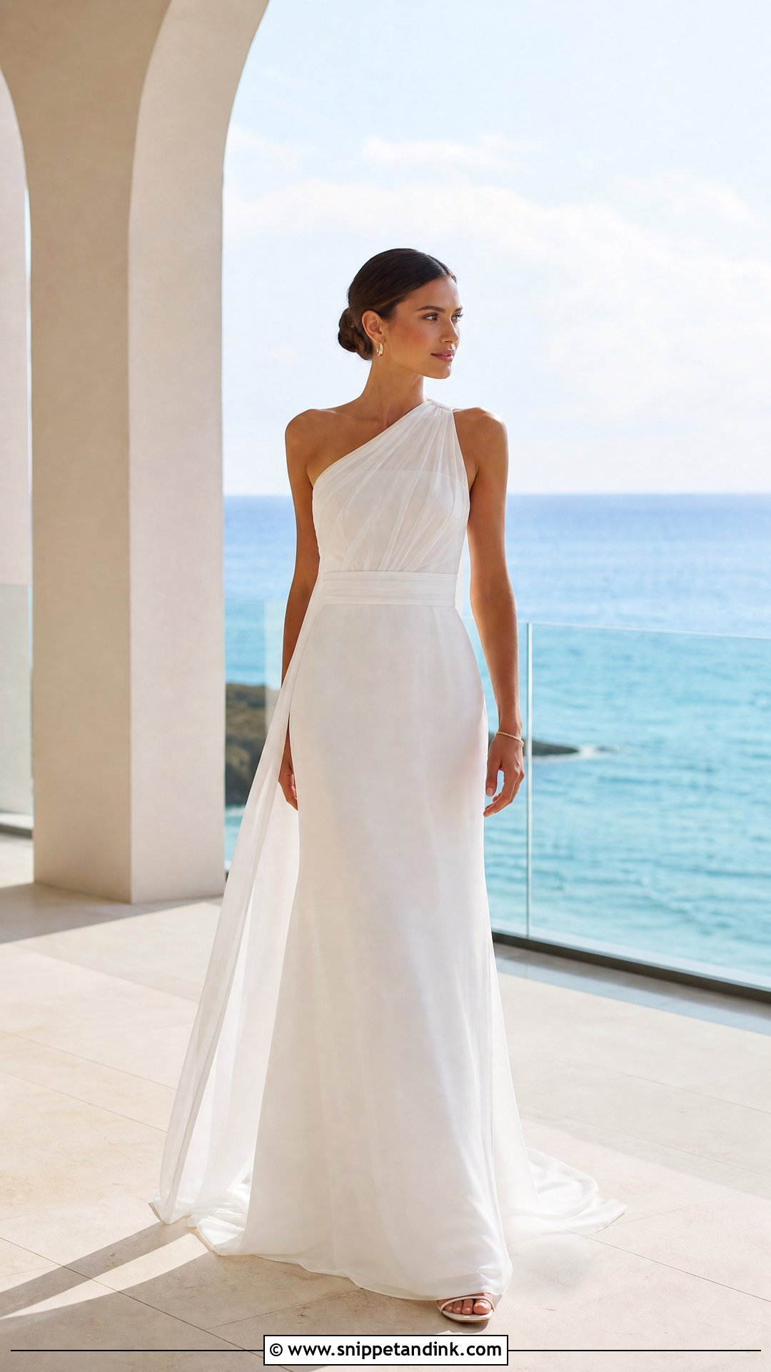 One Shoulder Beach Wedding Gown - Snippet and Ink - 25 Beach Wedding Gowns