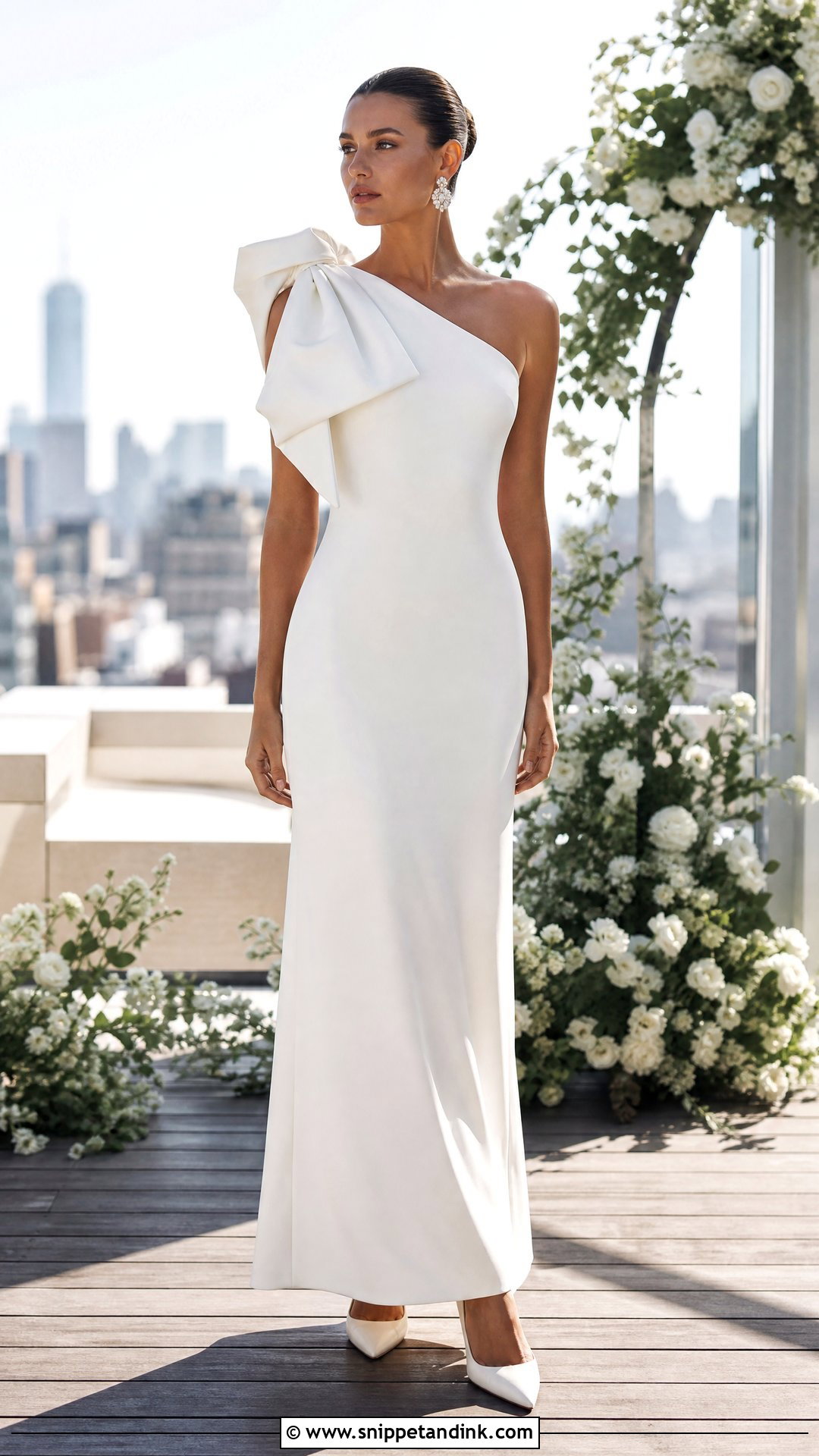 One Shoulder Bow Wedding Dress - Snippet and Ink - 25 Bow Wedding Dress Ideas