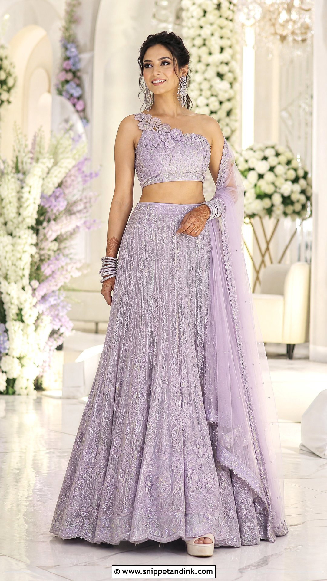 One Shoulder Bridal Blouse Neck Design - Snippet and Ink - 20 Latest Bridal Blouse Neck Designs