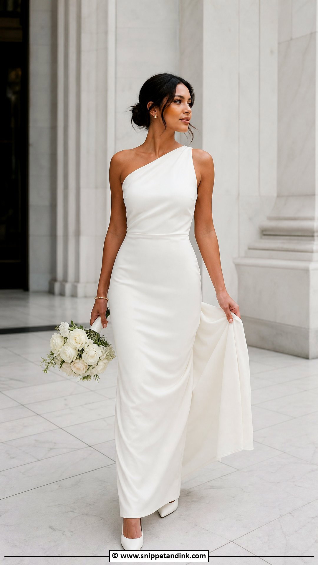 One Shoulder Bridal Dress - Snippet and Ink - 35 Bridal Dress Ideas