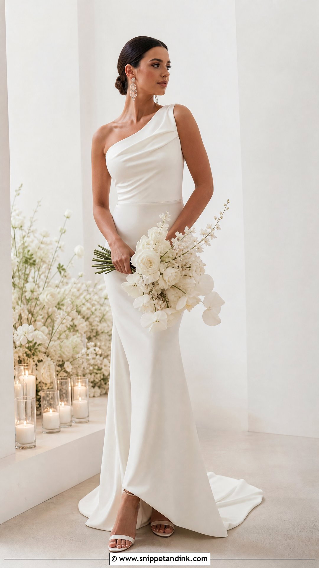 One Shoulder Bridal Gown - Snippet and Ink - 25 Elegant Bridal Gown Ideas