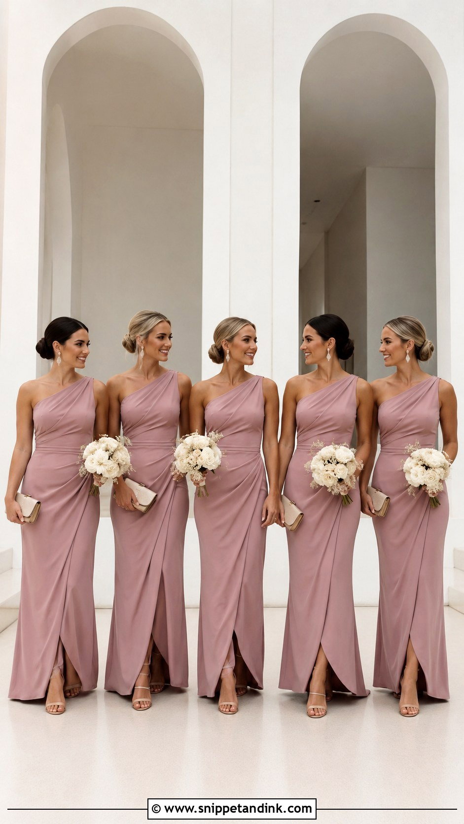 One Shoulder Bridal Team Dresses - Snippet and Ink - 20 Bridal Team Dresses Ideas