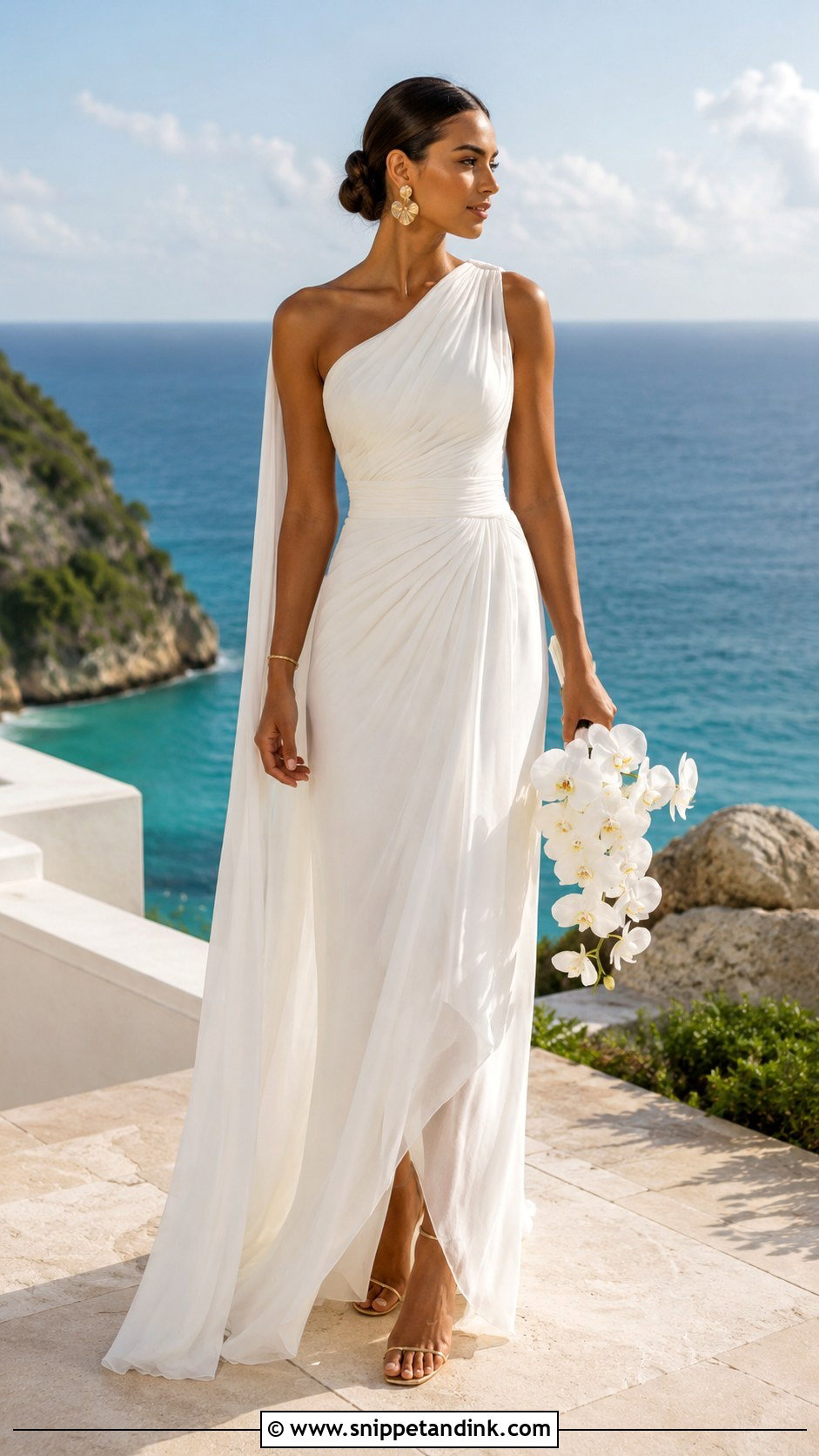 One Shoulder Caribbean Wedding Dress - Snippet and Ink - 20 Caribbean Wedding Dress Ideas