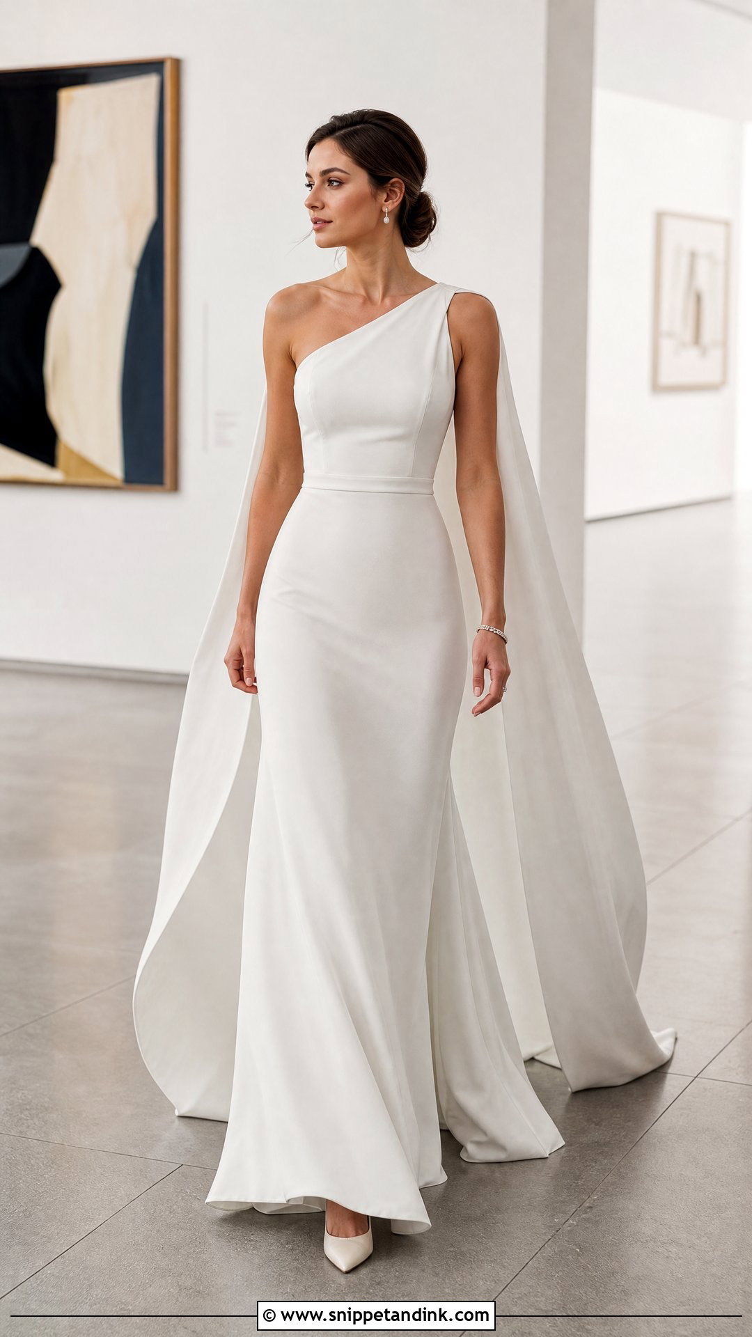 One Shoulder Crepe Wedding Gown - Snippet and Ink - 20 Simple Wedding Gowns Elegant Classy