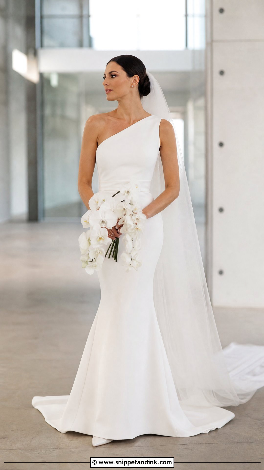 One Shoulder Crepe Wedding Gown - Snippet and Ink - 20 Wedding Gown Simple Classy Ideas