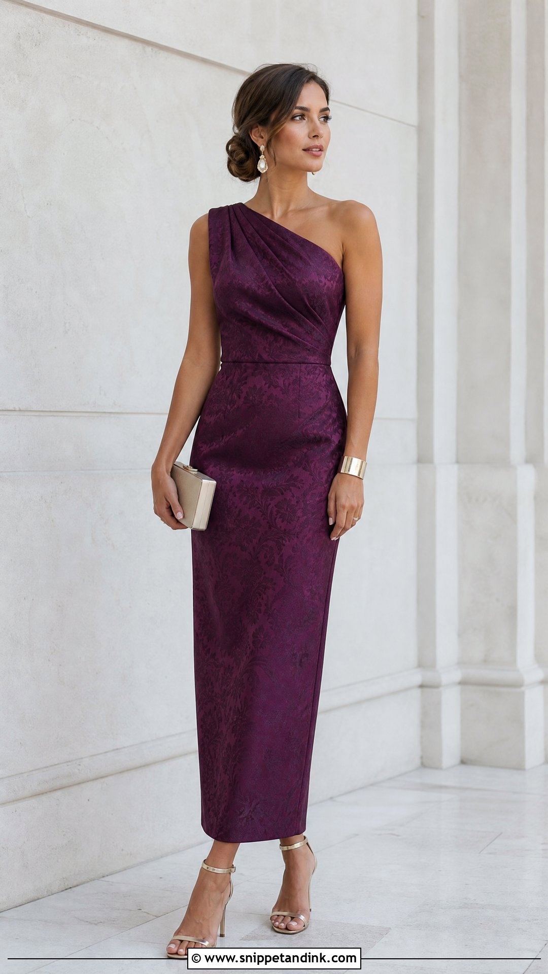 One Shoulder Damask Gown - Snippet and Ink - 20 Simple Damask Gown Style Ideas