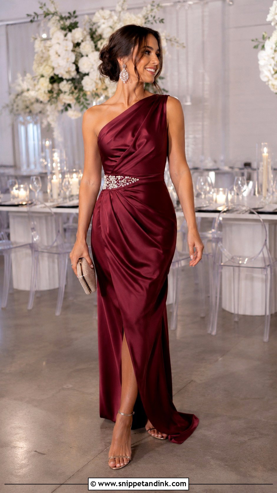 One Shoulder Draped Dress Wedding Outfit - Snippet and Ink - 25 Indo Western Wedding Outfits Women