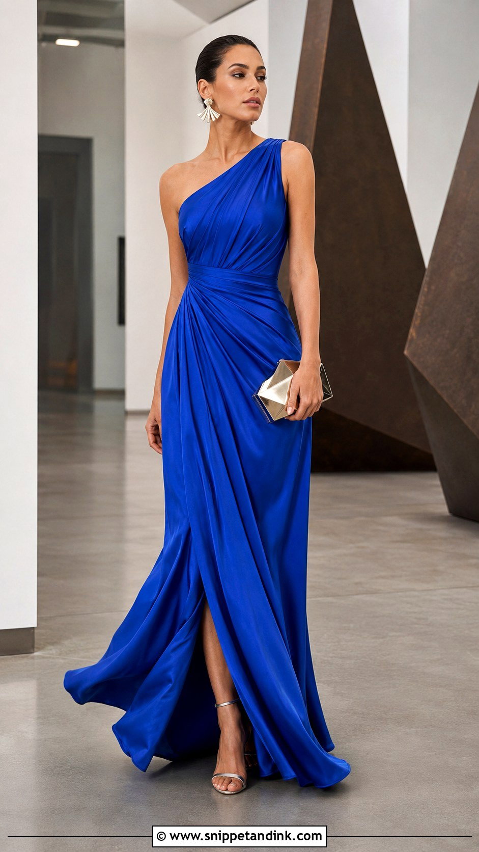 One Shoulder Draped Gown - Snippet and Ink - 20 Gown Designer Ideas