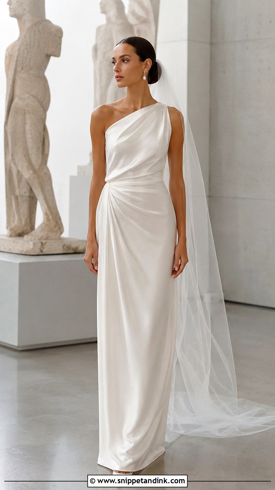 One Shoulder Draped Wedding Dress - Snippet and Ink - 20 Hot Wedding Dress Ideas