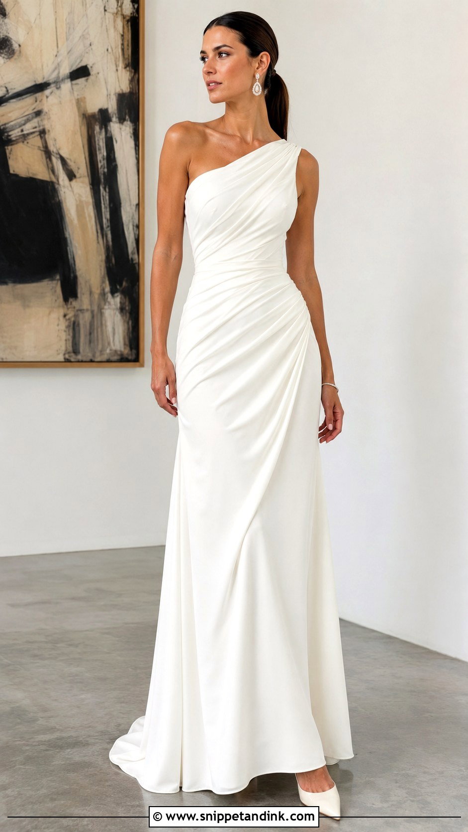 One Shoulder Draped Wedding Dress - Snippet and Ink - 20 Draping Wedding Dress Ideas