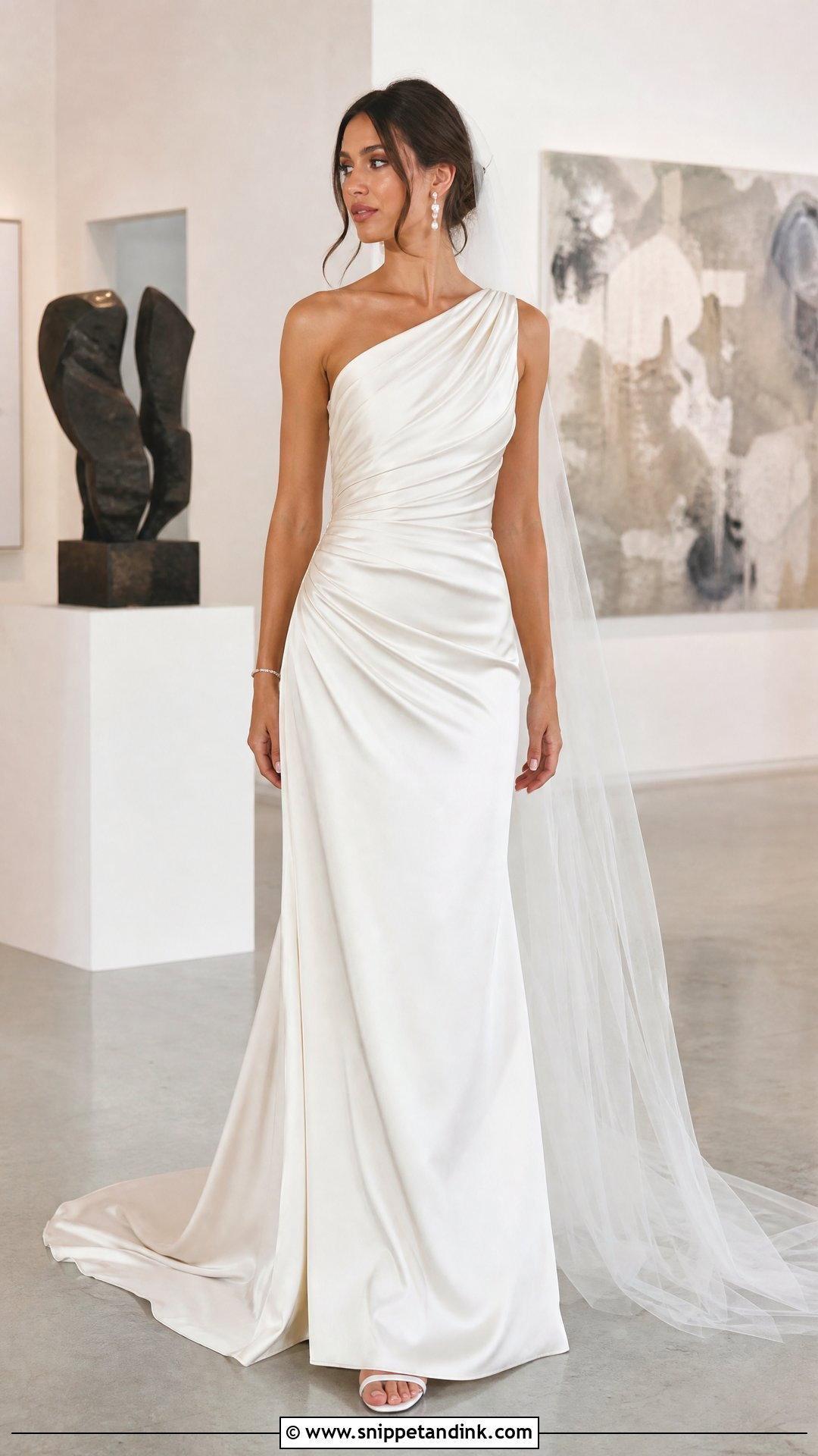 One Shoulder Draped Wedding Gown - Snippet and Ink - 20 Wedding Gown 2025 Ideas