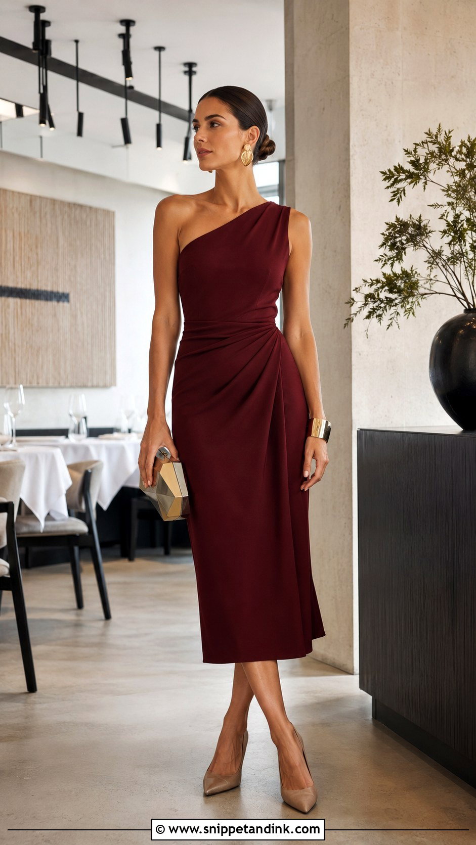 One Shoulder Dress Anniversary Dinner Outfit - Snippet and Ink - 20 Anniversary Dinner Outfit Ideas