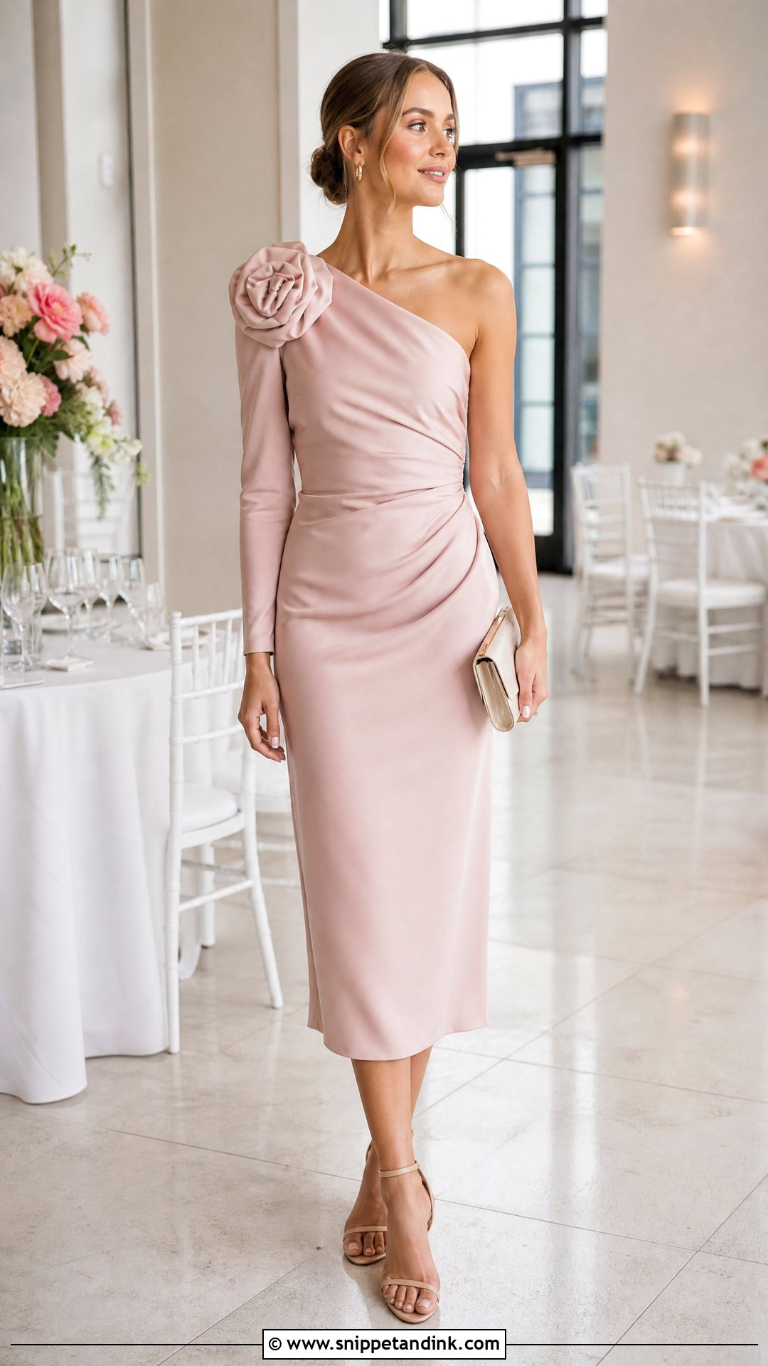 One Shoulder Dress Wedding Outfit - Snippet and Ink - 25 Wedding Outfit Inspo Ideas