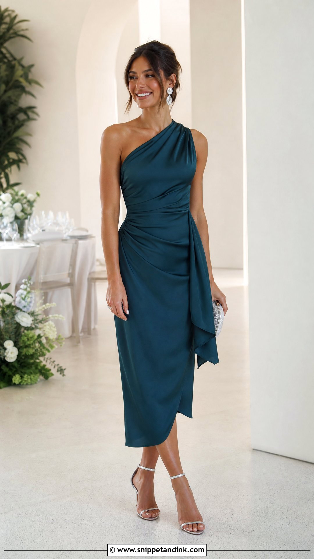 One Shoulder Dress Wedding Outfit - Snippet and Ink - 25 Clothes for Wedding Ideas