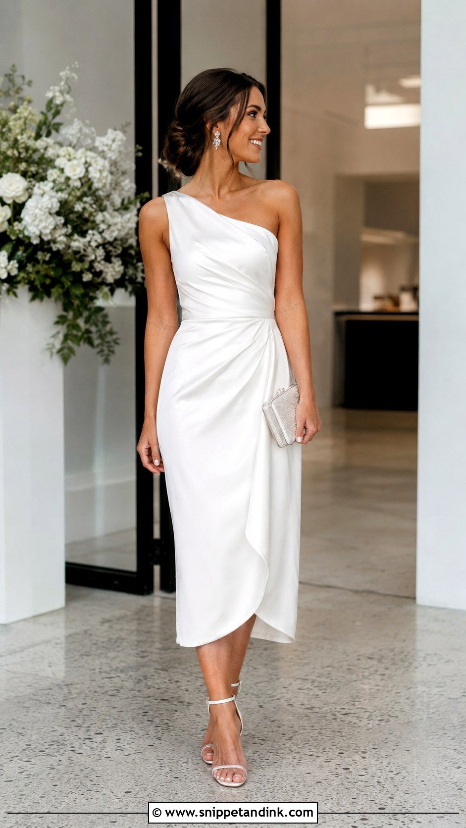 One Shoulder Dress for Bride - Snippet and Ink - 20 After Wedding Dress for Bride Ideas
