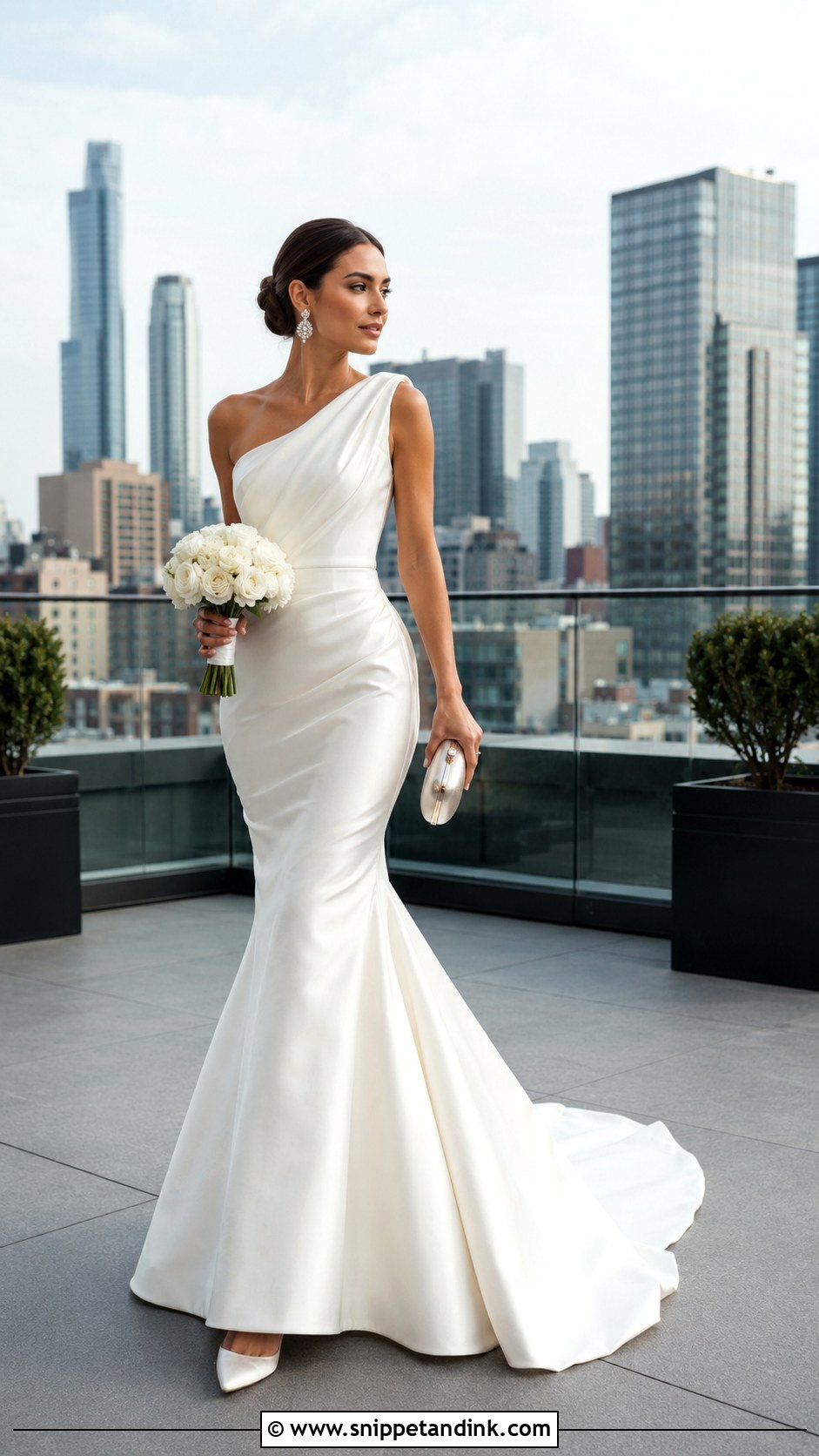 One Shoulder Fish Tail Wedding Dress - Snippet and Ink - 20 Fish Tail Wedding Dress Ideas