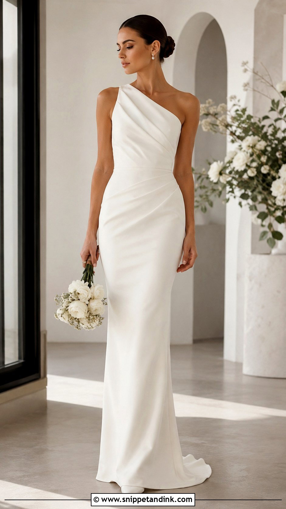 One Shoulder Fitted Wedding Dress - Snippet and Ink - 25 Form Fitting Wedding Dress Ideas