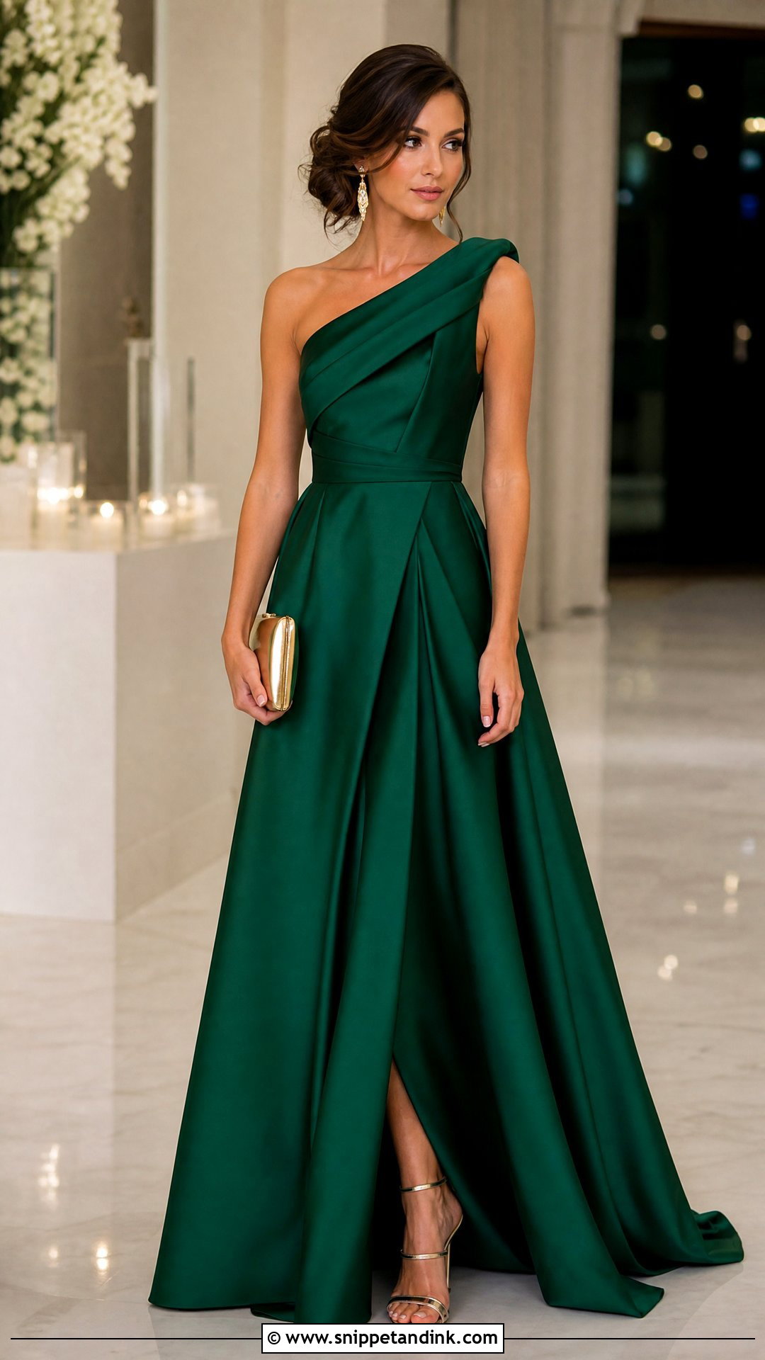 One Shoulder Flair Gown Outfit - Snippet and Ink - 20 Flair Gown Ideas