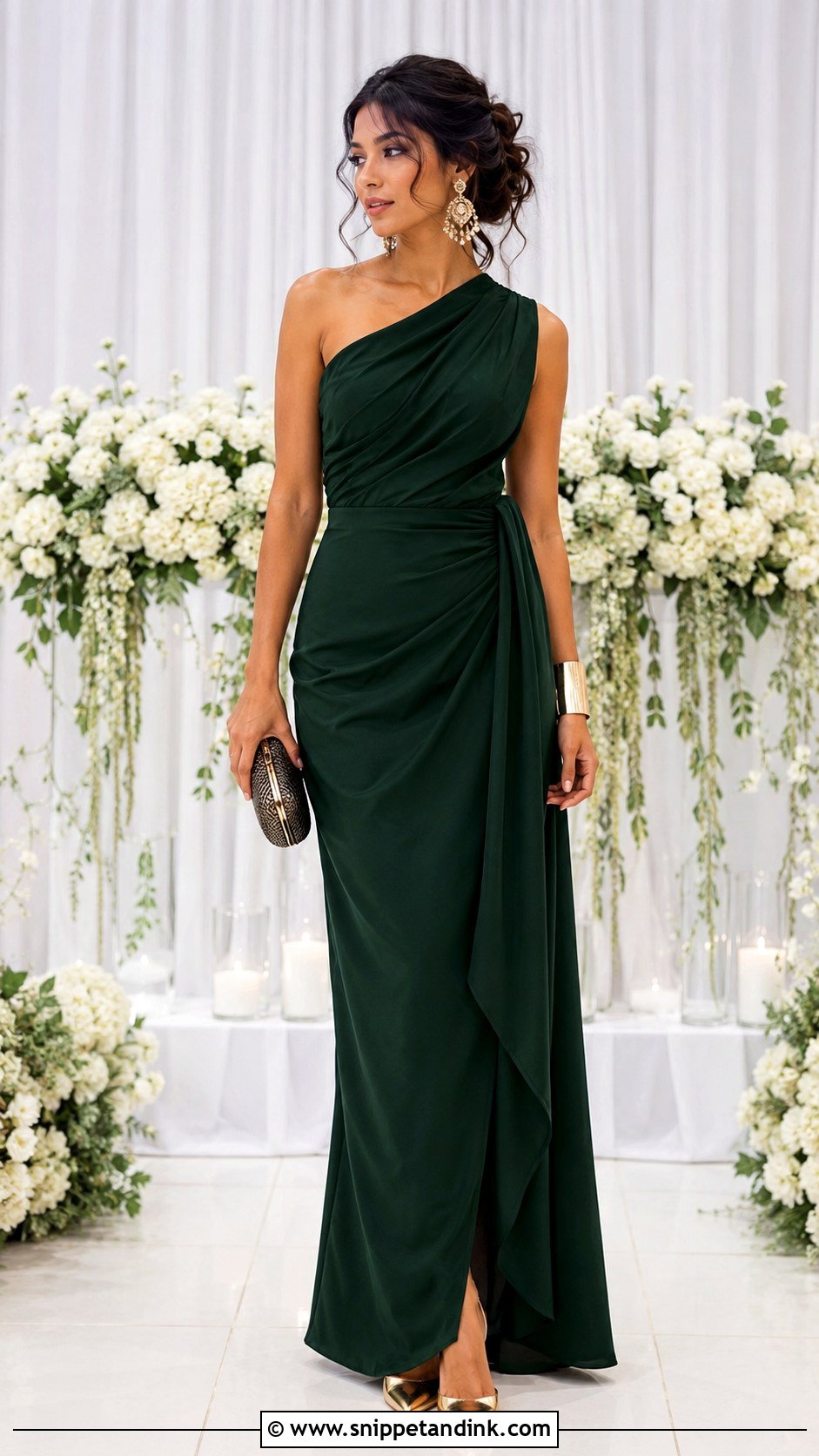 One Shoulder Gown Dress for Ring Ceremony - Snippet and Ink - 20 Dress for Ring Ceremony Ideas
