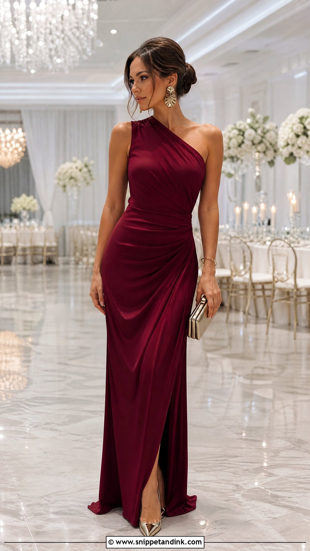 One Shoulder Gown Wedding Outfit - Snippet and Ink - 20 Wedding Wear for Women Ideas