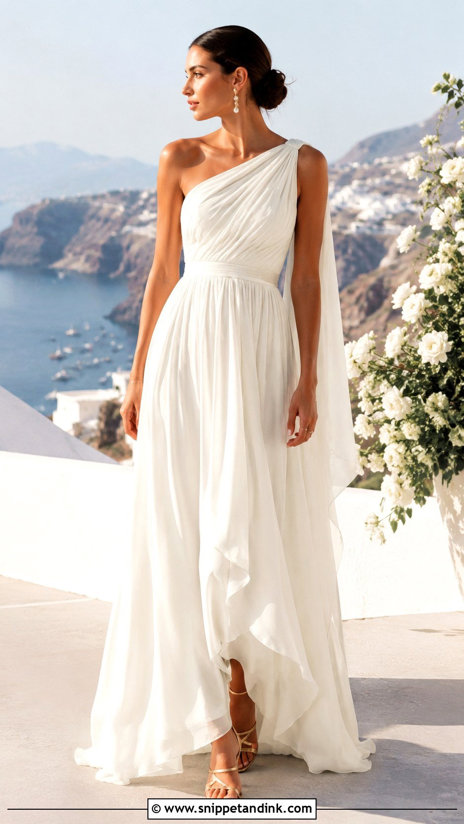 One Shoulder Grecian Wedding Dress - Snippet and Ink - 25 Grecian Wedding Dress Ideas