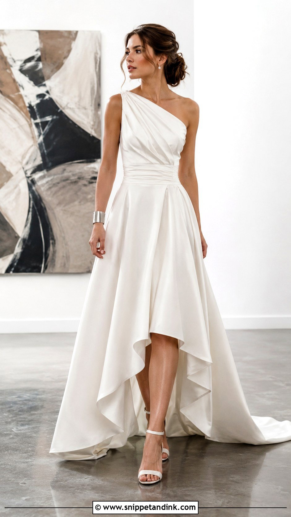 One Shoulder Hi Lo Wedding Dress - Snippet and Ink - 20 Hi Lo Wedding Dress Ideas