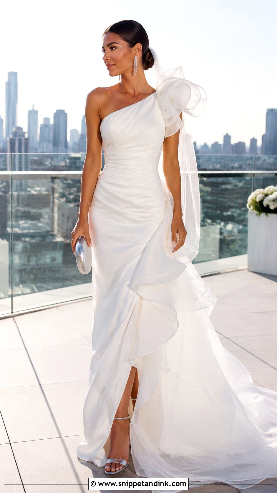 One Shoulder Jellyfish Wedding Dress - Snippet and Ink - 20 Jellyfish Wedding Dress Ideas