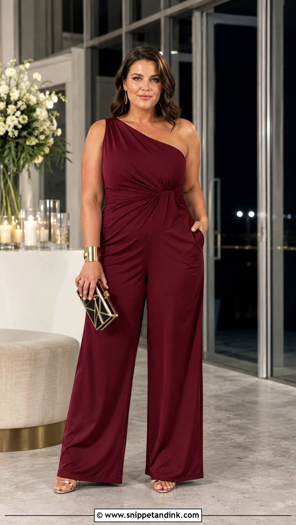 One Shoulder Jumpsuit Wedding Guest Outfit - Snippet and Ink - 20 Modern Wedding Outfit Ideas