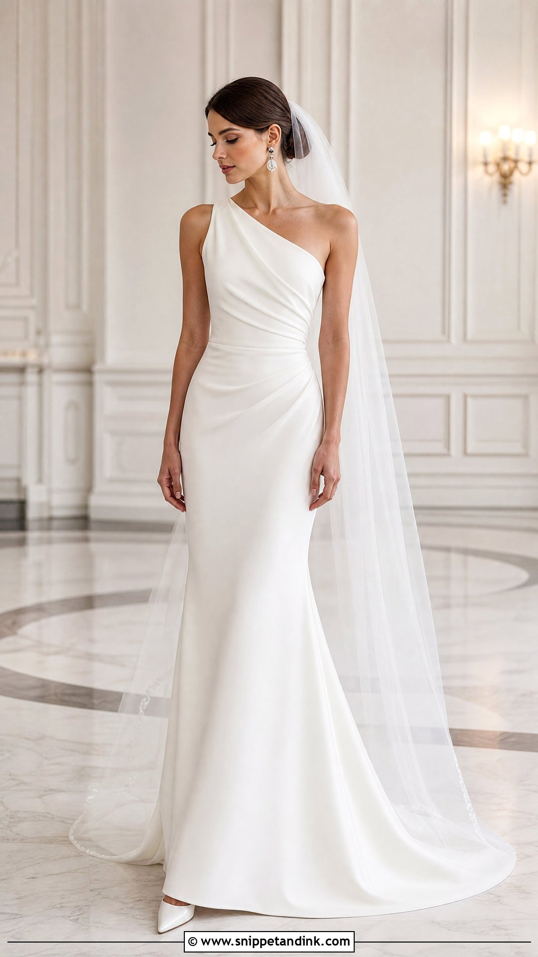 One Shoulder Long Wedding Dress - Snippet and Ink - 25 Long Wedding Dress Ideas