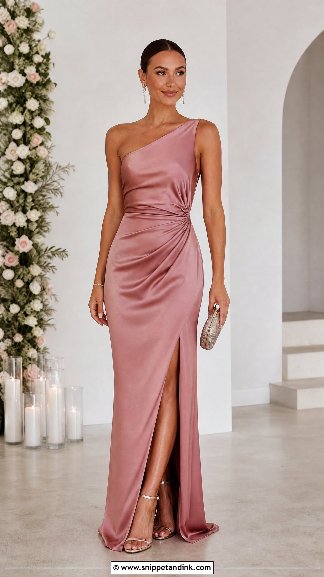 One Shoulder Maid Of Honor Dress - Snippet and Ink - 25 Maid of Honor Outfit Ideas