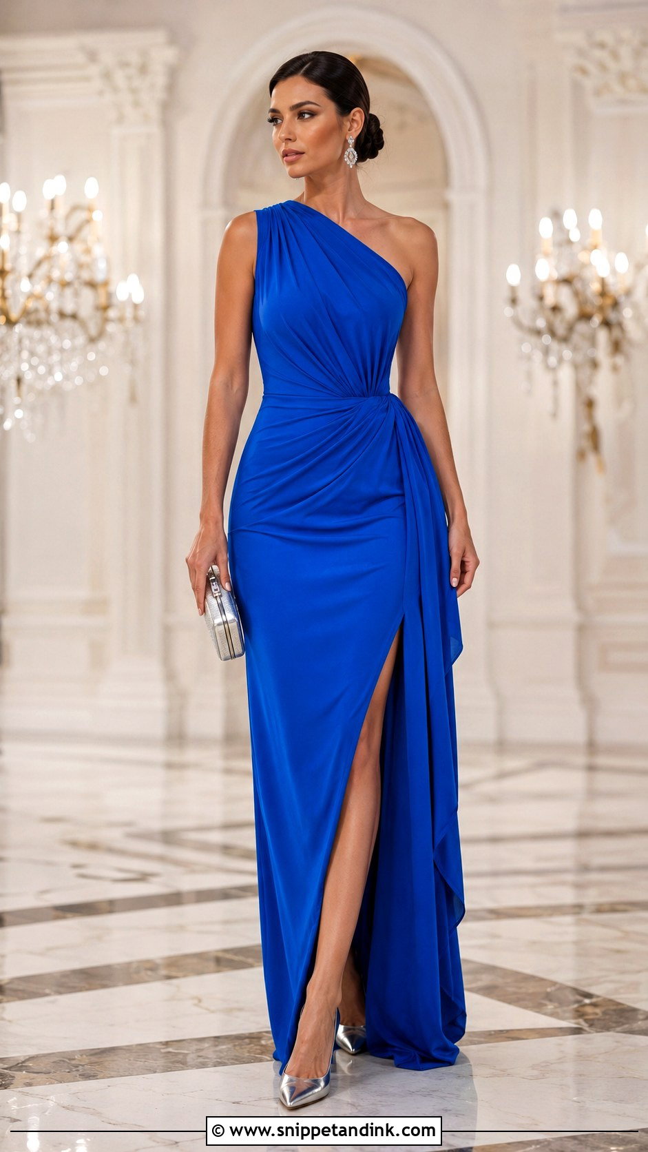 One Shoulder Maxi Wedding Outfit - Snippet and Ink - 20 Cute Wedding Outfits