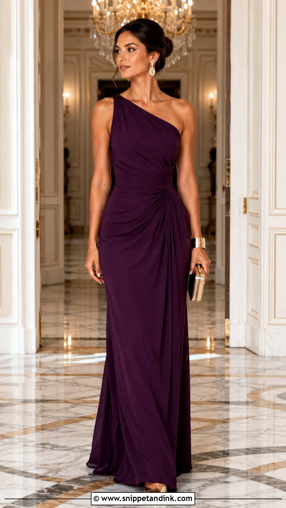 One Shoulder Maxi Wedding Party Dress - Snippet and Ink - 20 Dresses for Wedding Party