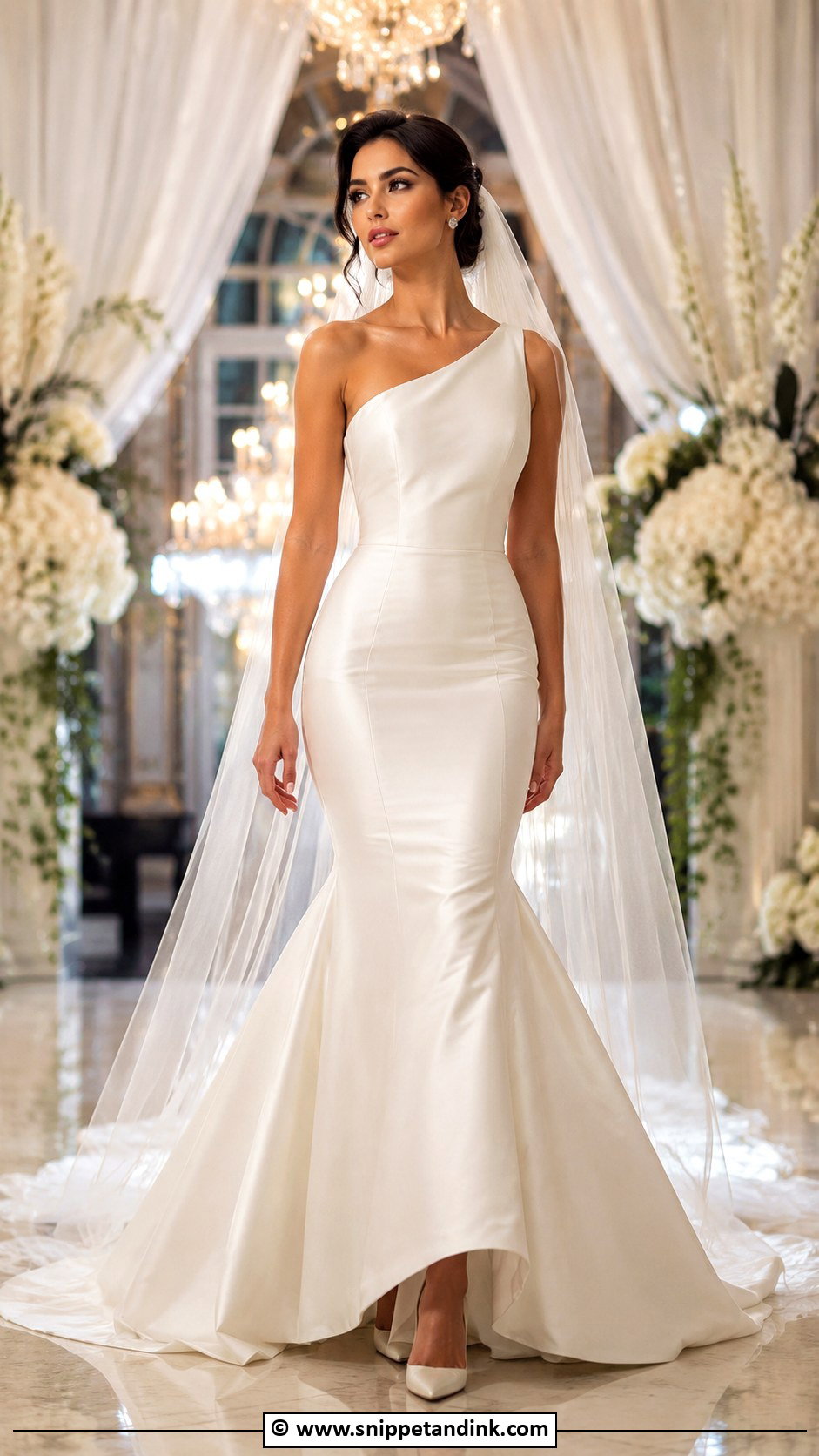 One Shoulder Mermaid Wedding Dress - Snippet and Ink - 30 One Shoulder Wedding Dress Ideas