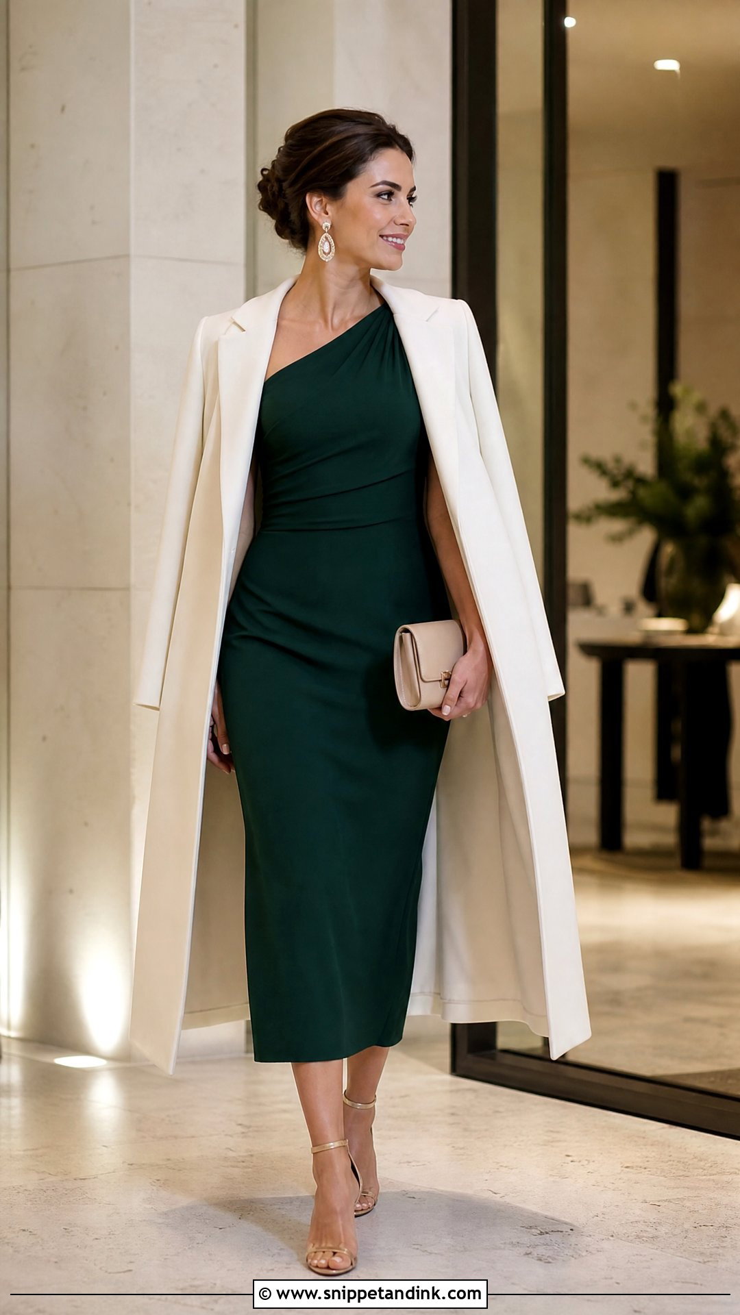 One Shoulder Midi Wedding Ceremony Outfit - Snippet and Ink - 20 Wedding Ceremony Outfit Ideas