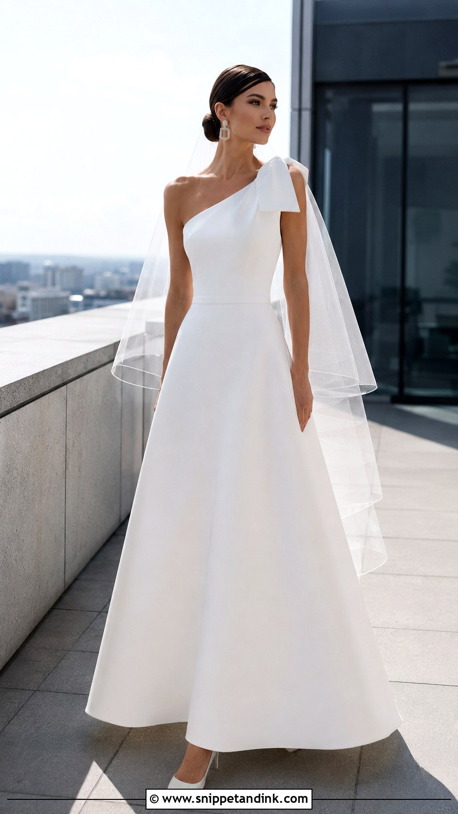 One Shoulder Mikado Wedding Gown - Snippet and Ink - 20 Mikado Wedding Gown Ideas