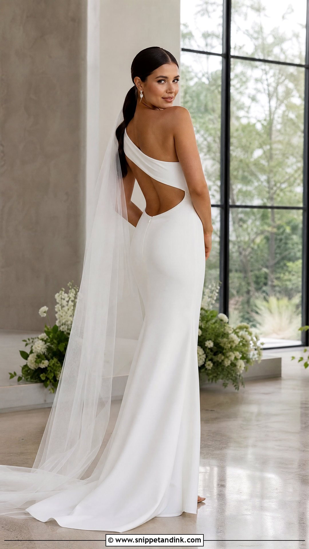 One Shoulder Open Back Wedding Dress - Snippet and Ink - 20 Tight Wedding Dress Open Backs Ideas